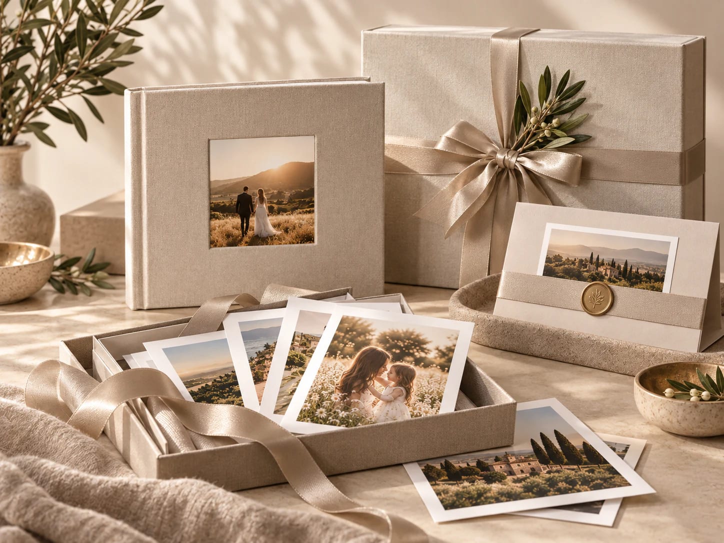 Set cadou cu album, cutie de prezentare și fotografii tipărite